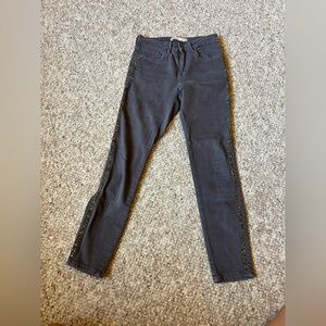 Zara Dark Gray Skinny Jeans with Side Sparkling